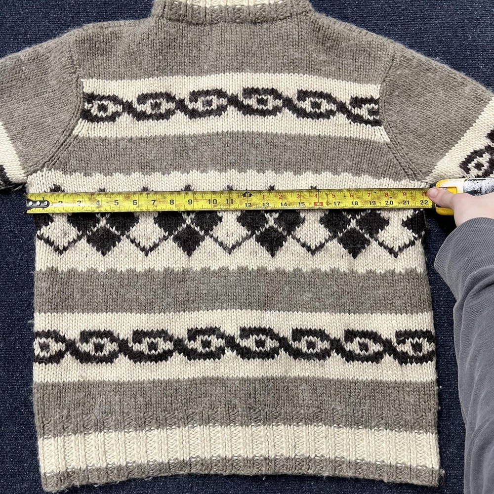 American Eagle Outfitters Sweater Mens XL Gray Handknit Zip Up Nordic Cardigan - Picture 3 of 5